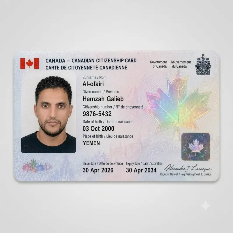 Canadian Fake Scannable ID Card