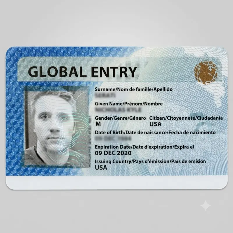 Global Entry Fake Scannable ID Card