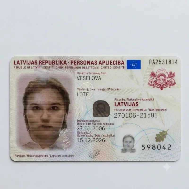 Latvia Fake Scannable ID Card