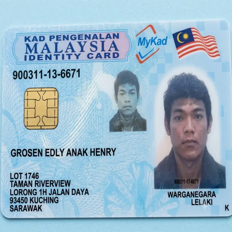 Malaysian Fake Scannable ID Card