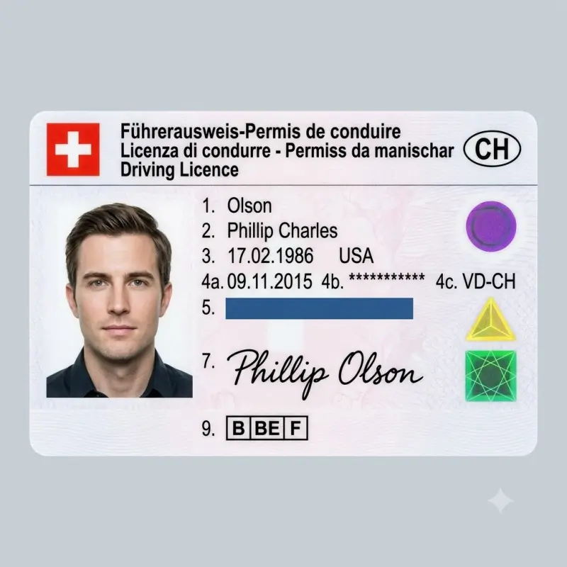 Swiss Fake Driver License