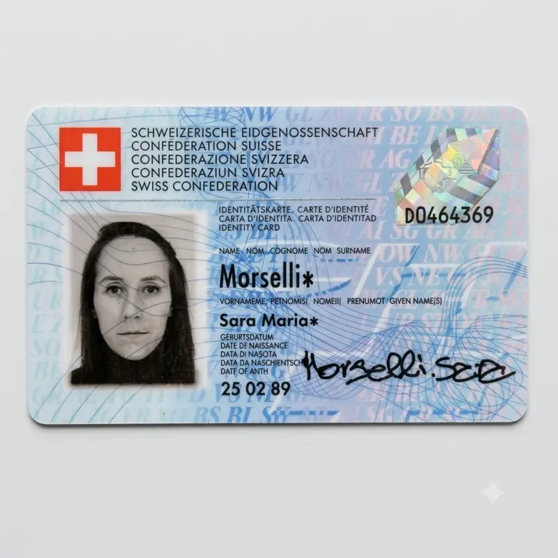 Swiss Fake Scannable ID Card