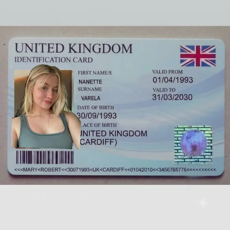 UK Fake Scannable ID Card