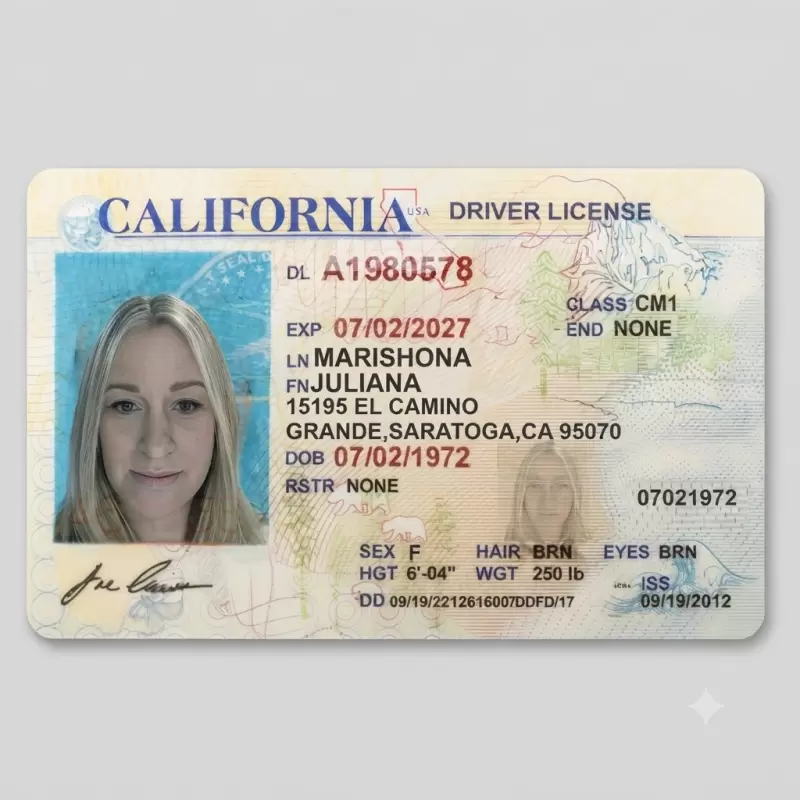 U.S. Fake Driver License